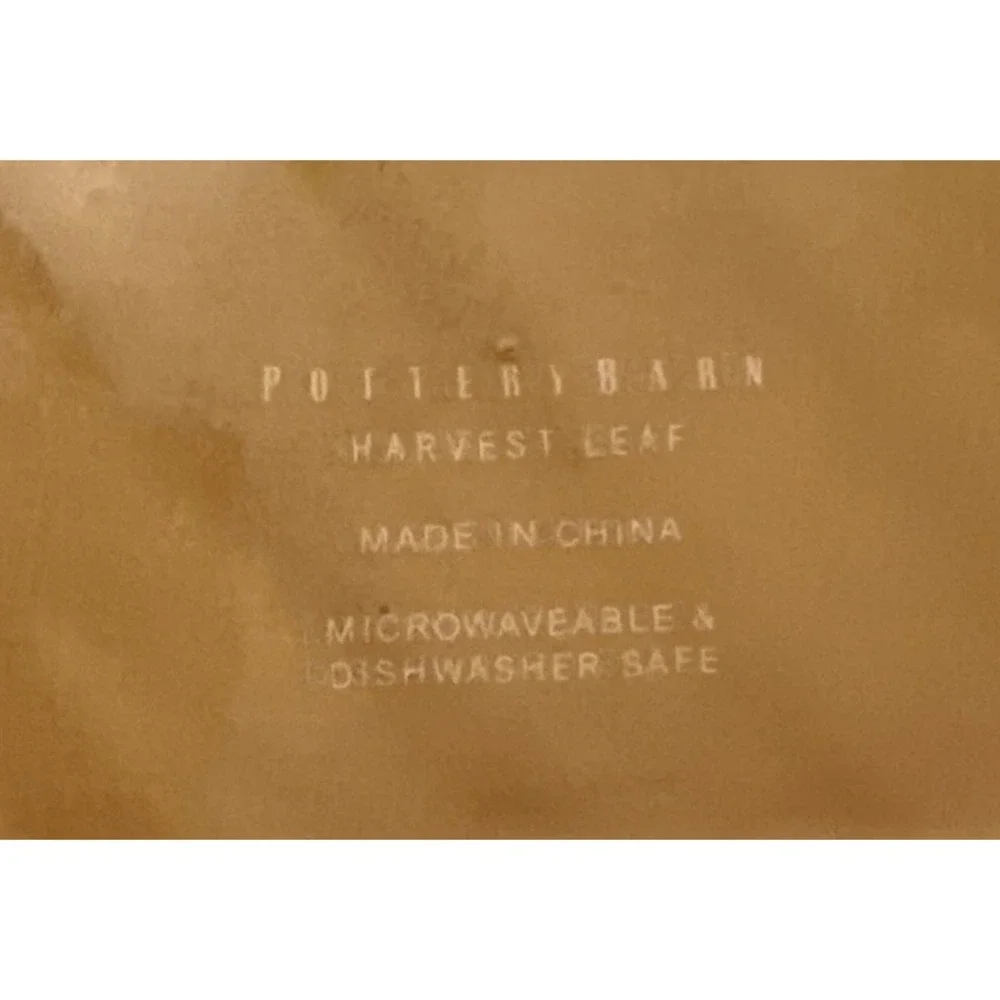 Pottery Barn BROWN Harvest Maple Leaf Salad Apps Dinner Plates Set Of 4 10